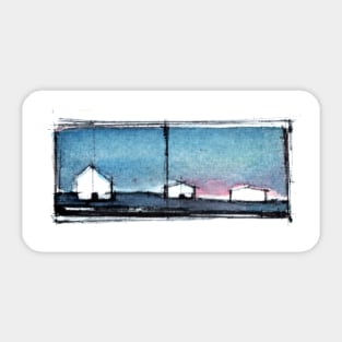 Blue and white landscape Sticker